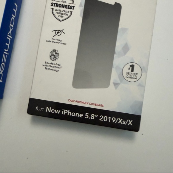 Zagg iPhone Xs/X Glass Privacy Screen Protector & 10ft Braided Charge Cable Lot - Picture 3 of 13